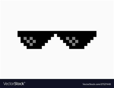 Thug Life Meme Pixel Glasses Icon Sunglasses Hip Vector Image