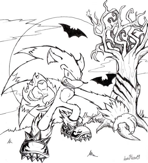 sonic  werehog coloring pages  print   sonic