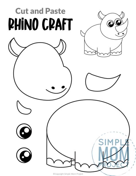printable rhino craft template simple mom project