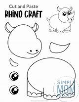 Rhino Craft Safari Simplemomproject Mom Kindergarteners Toddlers sketch template