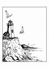 Lighthouse Coloring Pages Adults Printable Comments sketch template