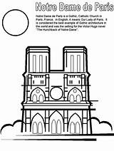 Notre Dame Paris Coloring French Kids sketch template