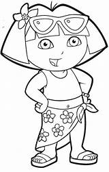 Dora Coloring Pages Beach Summer Para La Exploradora Disney Colorear Dibujos Kids Verano Explorer Costume Sheets Wear Páginas Colouring Characters sketch template