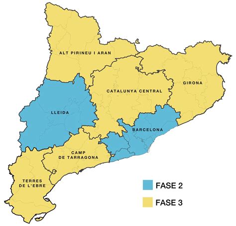 la generalitat pide  girona  la catalunya central pasen el lunes  fase  cataluna el pais