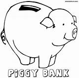 Piggy Bank Coloring Pages Template Clipart Plain Cute Money Library Print Popular Colorings sketch template