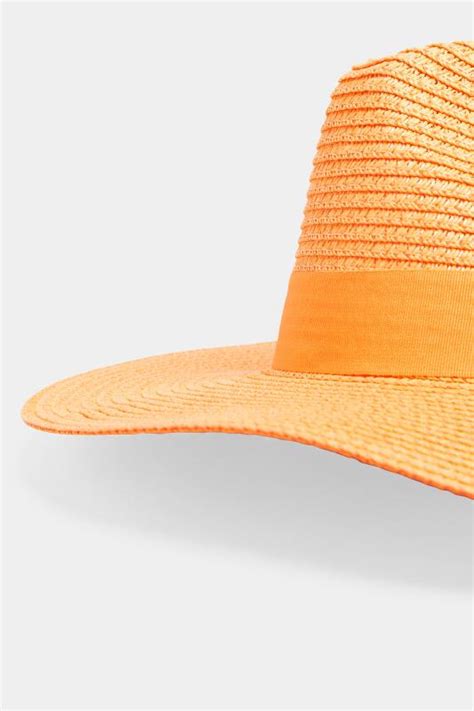 Orange Straw Fedora Hat Long Tall Sally