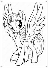 Twilight Pony Sparkle Little Coloring Pages Unicorn Printable Drawing Princess Coloringoo sketch template