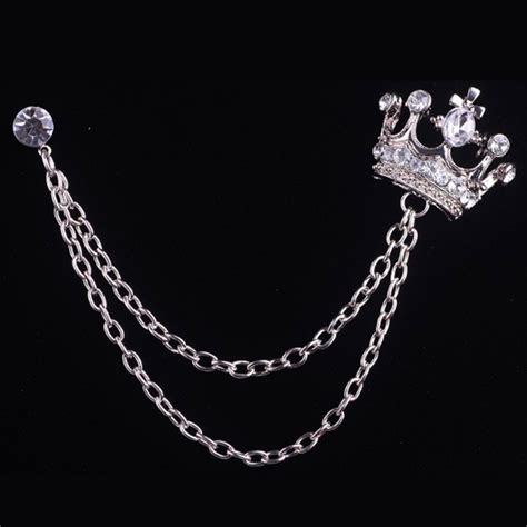 2017 england suits shirts crystal crown brooch badge men and women in
