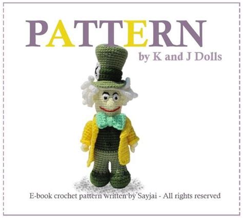 english instructions instant   crochet pattern mad hatter
