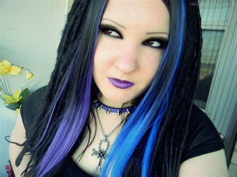 Purple And Blue Dyed Hair Stunning Makeup Gothic Beauty Back To Black