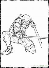 Coloring Deadpool Pages Print sketch template