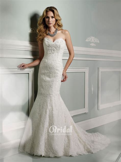 Strapless Vintage Lace Wedding Dresses Classical And