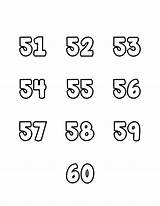 51 60 Numbers Bubble Number Letters Printable Set sketch template