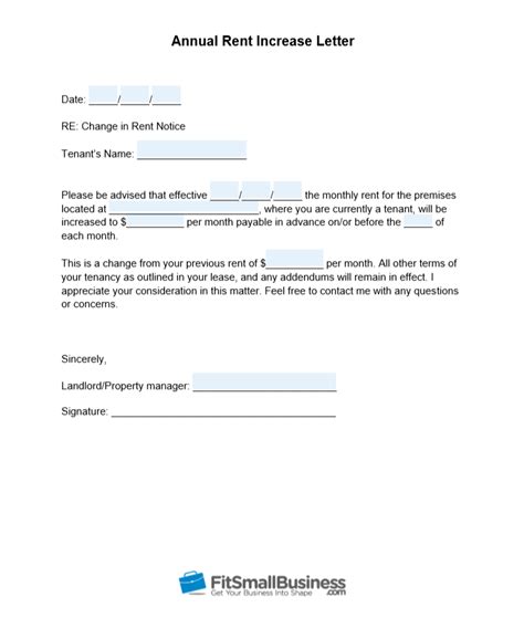 sample rent increase letter [ free templates]