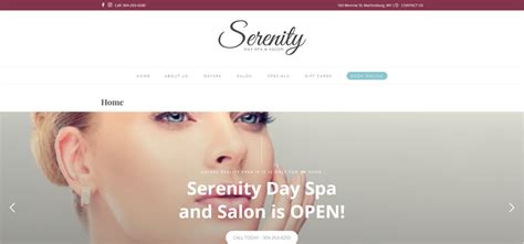 serenity day spa  salon pro design web design web development