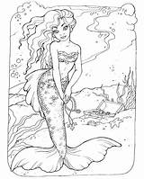 Adults Mermaids Havfrue H2o Coloriages Coloriage Voksen Voksne Spend Adultes Fargelegging Sirenita Fargelegge Imprimer Dessin Meerjungfrauen sketch template