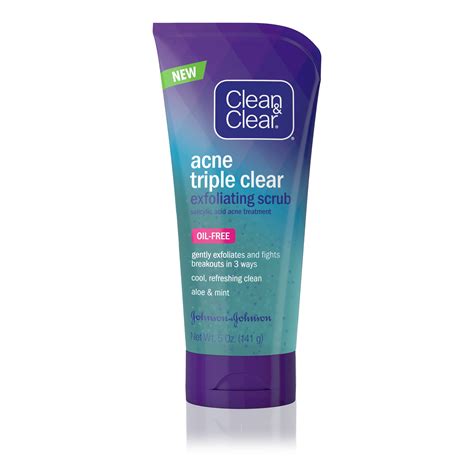 clean clear acne triple clear exfoliating facial scrub  oz