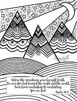 Coloring Pages Zen Adults Printable Psalm Adult Mountain Landscape Color Christian Getdrawings Getcolorings Comments Tangle Choose Board sketch template