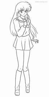 Coloring Pages Kagome Inuyasha Kids Printable sketch template