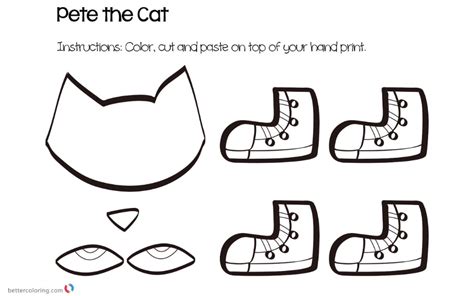 pete  cat coloring page kindergarten  file  diy  shirt