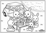Coloring Calico Critters Pages Family Critter Picnic Print Color Sylvanian Families Kids Sitters Book Template Popular sketch template