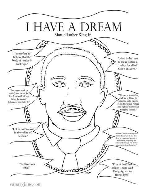 martin luther king jr day  kids  printable canary jane