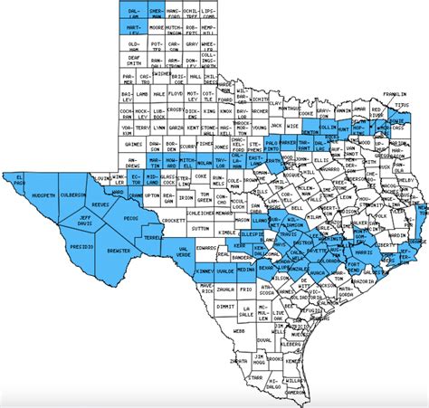 counties  texas    visited twelve mile circle