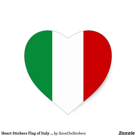 heart stickers flag of italy italian il tricolore zazzle sticker