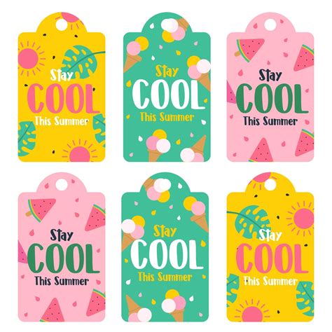 cool summer  printable tags  printable