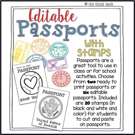 editable passports  stamps