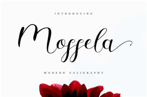 red flower   word moffela written  cursive writing