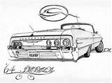 Lowrider Drawings Impala Car 64 Cars Artwork Arte Drawing Coloring Pages Lowriders Vehicle Martinez Gerardo Chevrolet Bike Cool Rollin Riverside sketch template