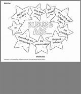 Beatitudes Blessed Biblewise sketch template