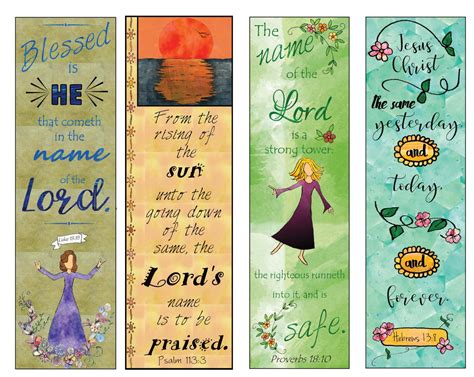 bible verse bookmarks      lord diy full color print