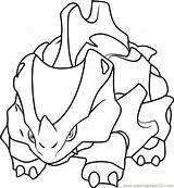 Rhyhorn Coloringpages101 Pokémon sketch template