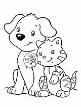 Dog Drawing Colouring Kittens Coloringhome Kat sketch template