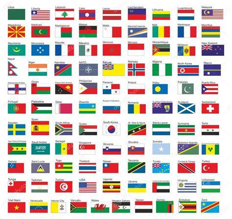 lijst van vlaggen van alle landen  de wereld deel  stockvector  aelmo
