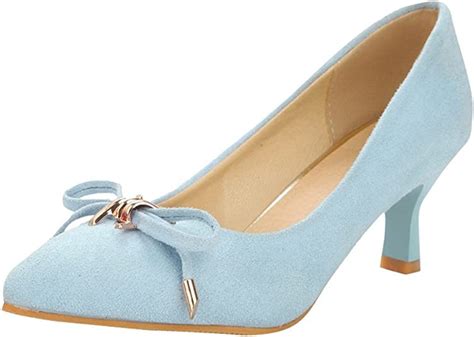 Mee Shoes Womens Sexy Kitten Heel Bows Court Shoes 6 5 Light Blue