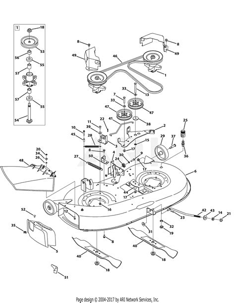mtd ajg  parts diagram  mower deck