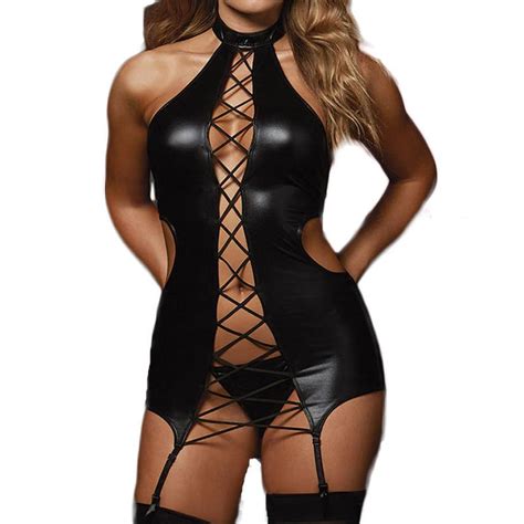 3xl 5xl Plus Size Sex Costumes Women Black Leather