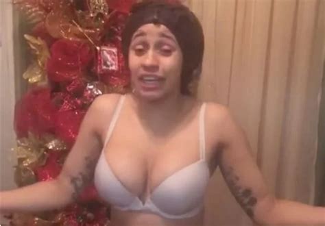 cardi b strips down to her bra to thank god for a succesful 2017 my celebrity and i