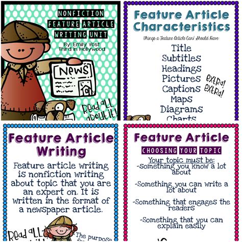 feature article writing writing units type  writing elementary