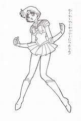 Mercury Sailor Mizuno Moon Coloring Senshi Ami Zerochan Line Tiara Anime Bishoujo Uniform Scanned Scan Self Request Artist sketch template