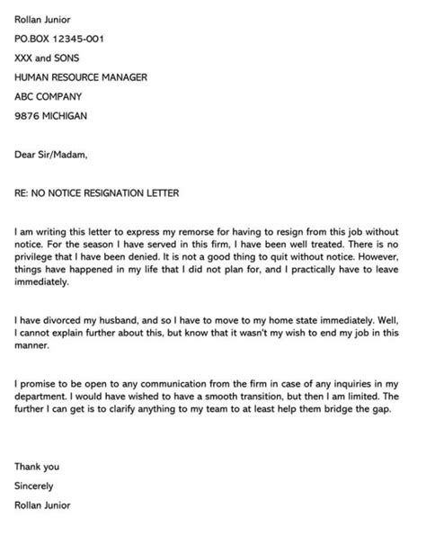 notice resignation letter gotilo