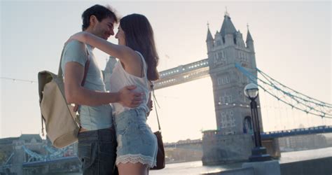 romantic tourist couple kiss at stock footage video 100 royalty free