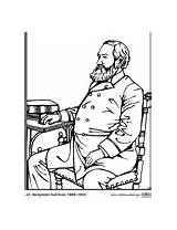 Presidents Coloring Pages Pdf States United  Grover Cleveland sketch template