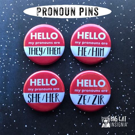 Excited To Share This Item From My Etsy Shop Pronoun Pins Name