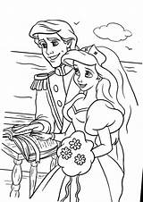 Coloring Ariel Pages Prince Eric Mermaid Wedding Little Printable Print sketch template