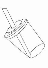Straw Coloring Cup Drinking Edupics sketch template