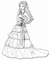 Coloring Pages Dress Fashion Girls Girl Barbie Dresses Drawing Little Model Printable Print Beautiful Colouring Adult Sheets Color Vintage Getcolorings sketch template